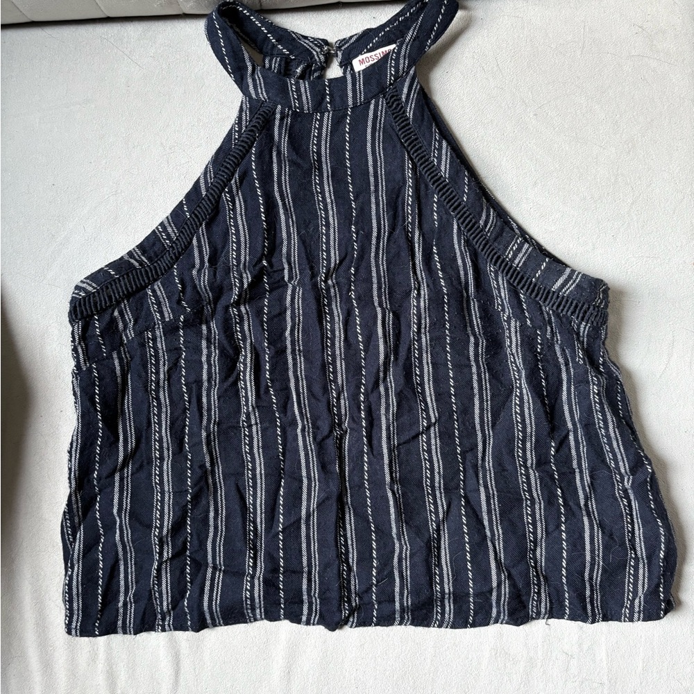 Mossimo Supply Co. Navy and White Striped Halter Tank